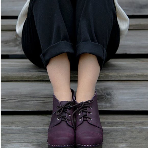 Sandgrens Chukka Cap Toe lace up clog boots - Picture 3 of 6